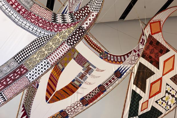 Various sails within Te Pasifika gallery