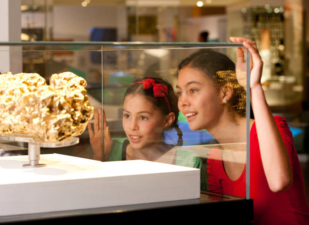 Girls looking into case