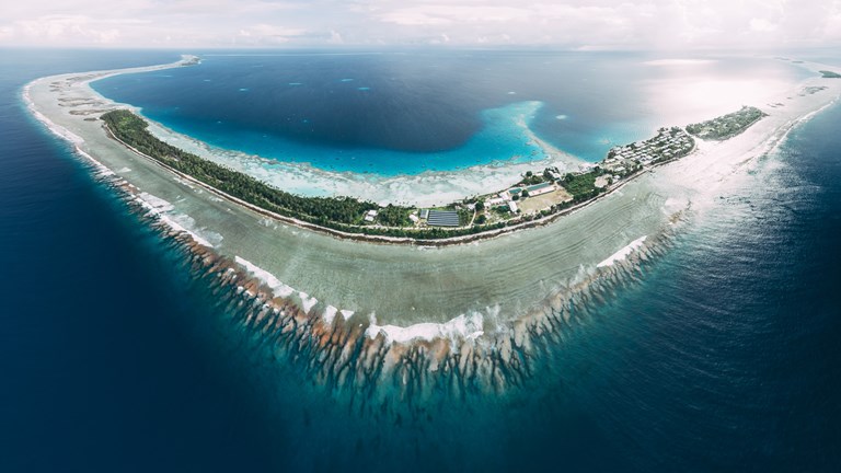 Aerial view of an atoll