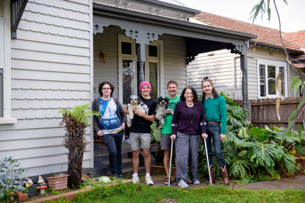 Family group in a yard