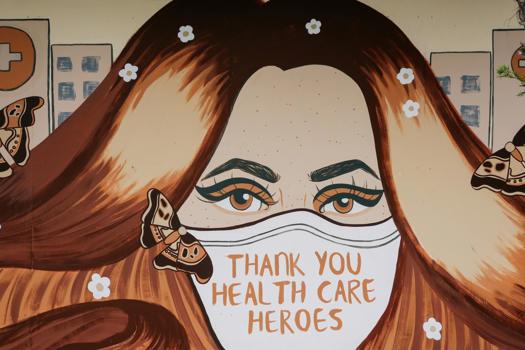 Mural painted on a fence