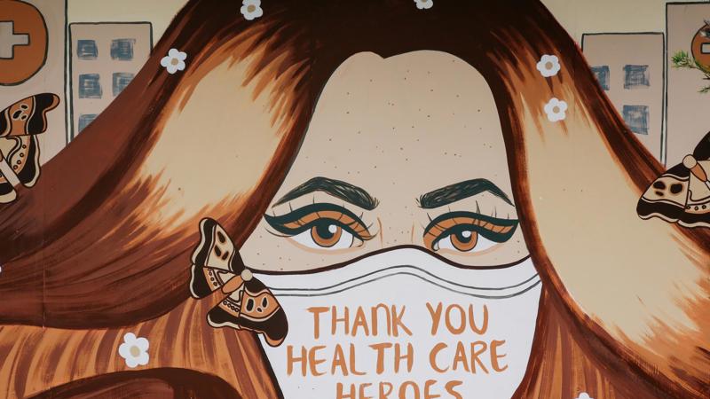 Mural painted on a fence