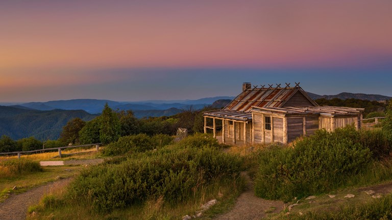Craig's hut- wooden cabin in the mountians