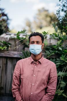 Man wearing a mask