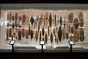 Many Indigenous artefacts in case