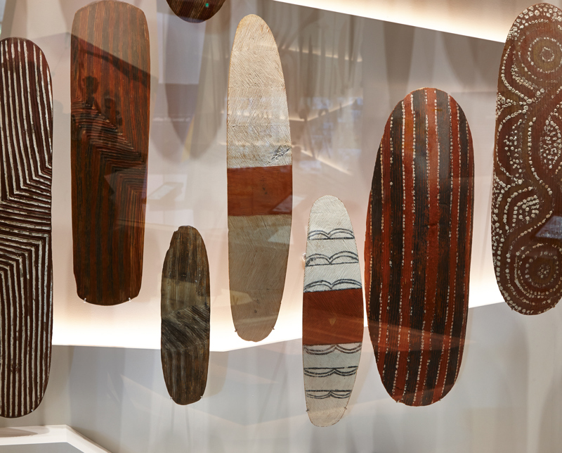 Objects on display in the First Peoples exhibition
