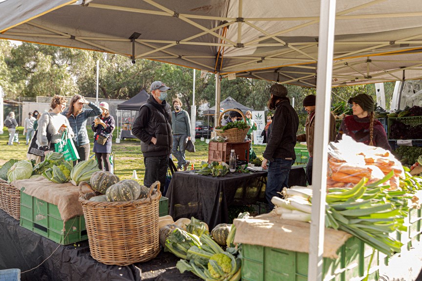 Vegetable market stall