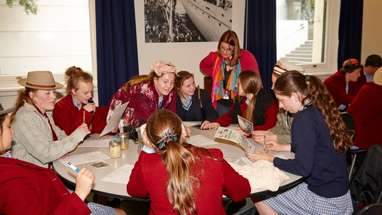 Students participating in education program in Immigration Museum