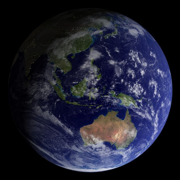 Image of earth showing Austrlia