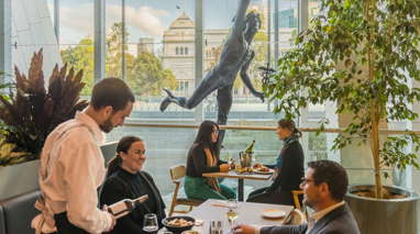 People dining in a restaurant