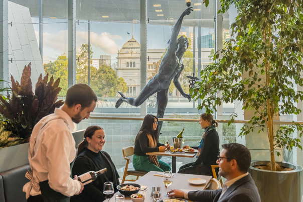 People dining in a restaurant