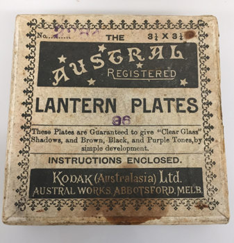 Front of a cardboard box with a printed label