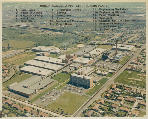 Illustration of buildings with numbered labels