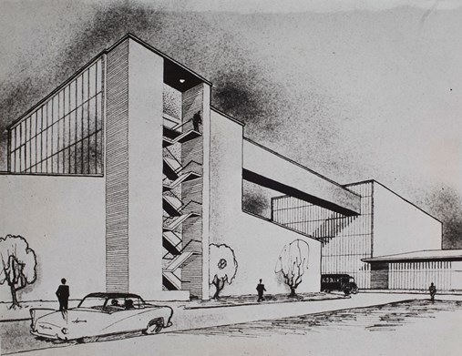 Sketch of 50's building