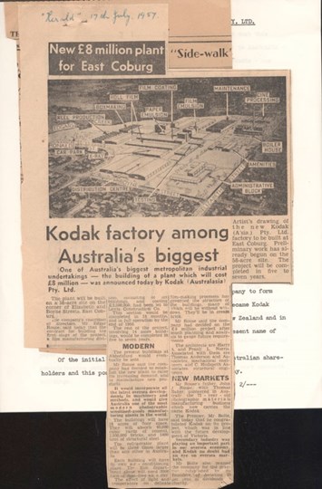 Cut-out newspaper article.