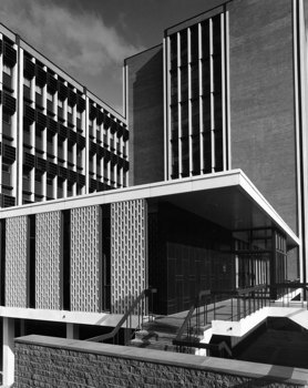 Entrance to a multi-level office building