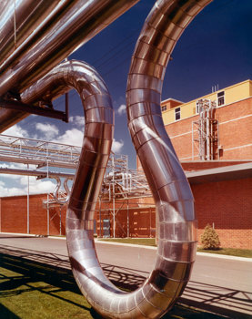 Detail of a chrome pipe