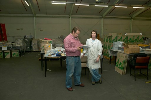 Museum Victoria curators packing objects at the old Kodak Factory site, Coburg, for transfer to the museum