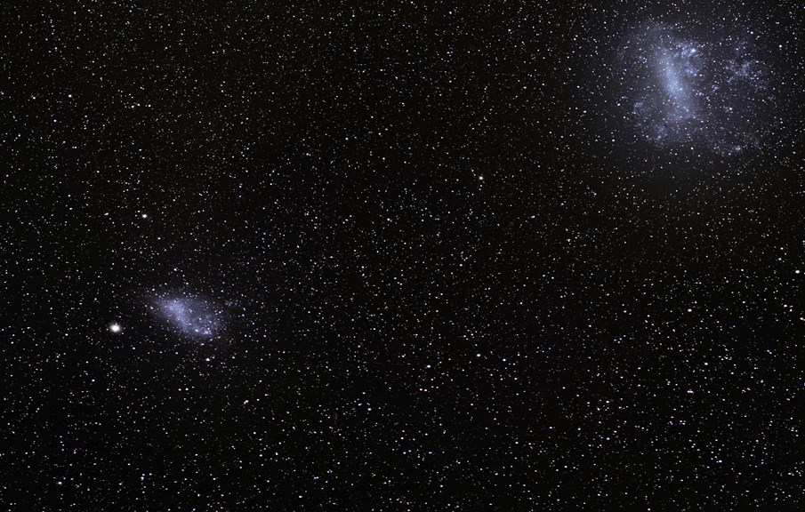 The Large and Small Magellanic Clouds: bright patches in the sky