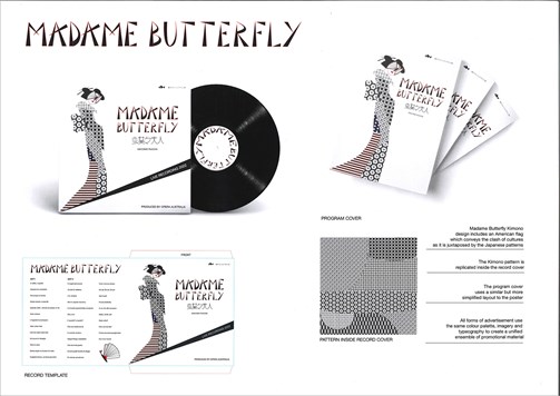 Folio page showing finish product "Madame Butterfly"