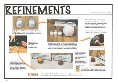 Folio page "Refinements" showing progression, images and text