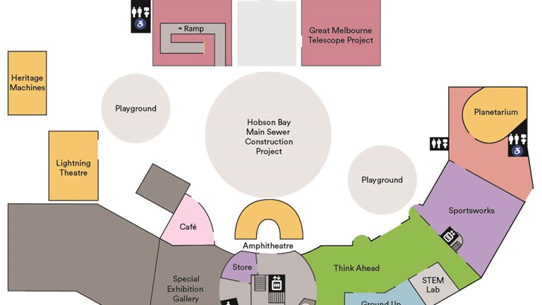 Map of Scienceworks ground level