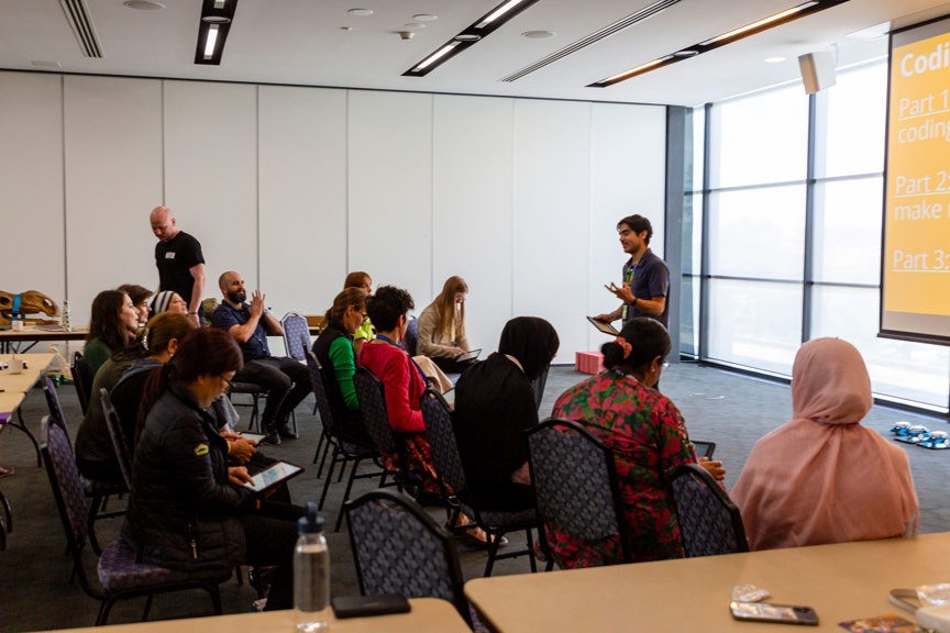 Museums Victoria Education Outreach team undertaking staff development and training with Bi-lingual librarians from Hume City Council, held at Craigieburn Library.
