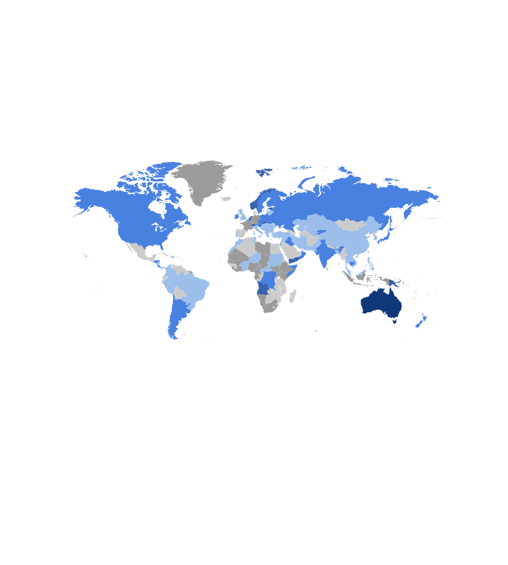 A world map with coloured sections showing pertussis cases in 2010
