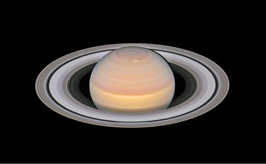Hubble Space Telescope image of Saturn with an open view of its majestic ring system