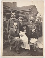 Setsutaro Hasegawa's grandchildren, the children of his eldest son Leo and Ida (nee Jorgensen), outside the family home, Little Ryrie Street, Geelong, 1942