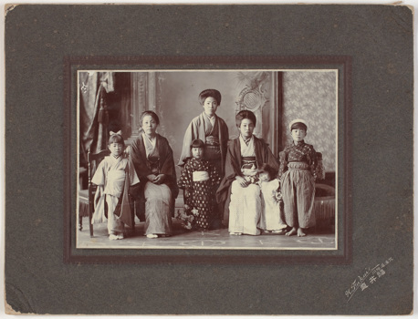 Setsutaro Hasegawa’s extended family in Sapporo, Japan, circa 1909, possibly sent to remind him of his duties back home