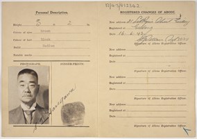 Certificate of Alien Registration, Commonwealth of Australia, issued to Setsutaro Hasegawa, 1940