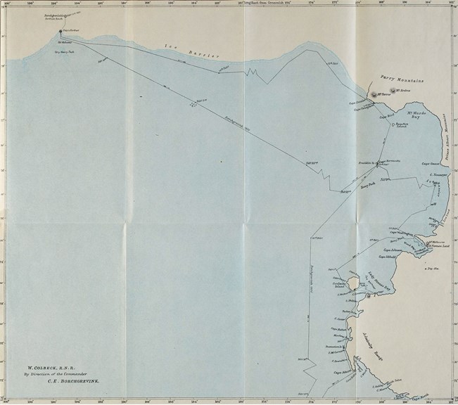 a map detailing the coast of Antarctica
