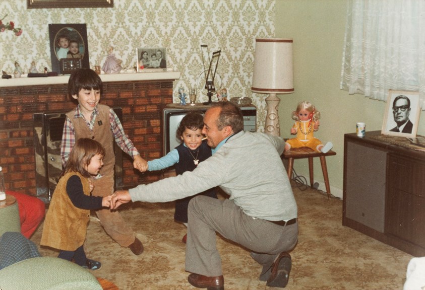 Diaz and Poncell families at home in Alphington, 1980, having migrated to Australia from Chile in 1974 to escape the oppressive Pinochet regime. 