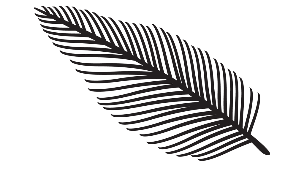 Silhouette of a feather, its actual size is 12mm long. 