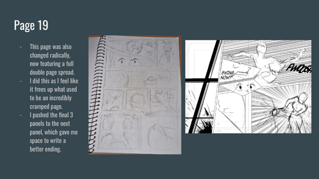 This folio page details Jack Maliszewski’s process of hand-sketching to develop the pages of his Media Print work ‘Trying Again’.