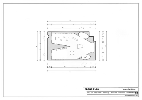 This folio page depicts the final presentation of Sasha Joe’s Visual Communication Design presentation ‘Videre Exhibition’.