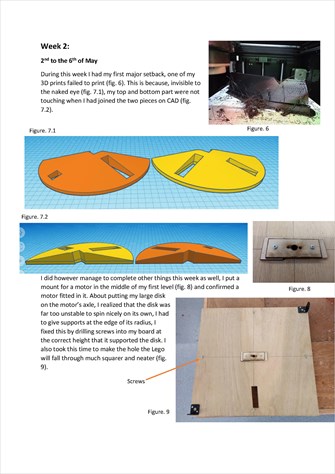 This folio page demonstrates Terry Prendergast’s project management of his integrated controlled system ‘LEGO Sorter’. 
