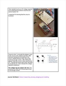 This folio page details Viran Dhanapala’s researching, devising, designing and modelling of design options for his ‘Low-cost COVID-19 Ventilator’ system.
