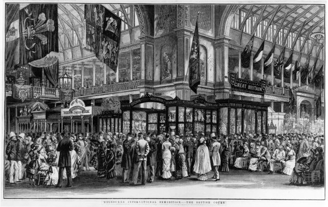 Royal Exhibition Building, interior 1880-1881: Melbourne International Exhibition, British Court