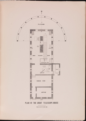 A sketched plan of the Great Melbourne Telescope House