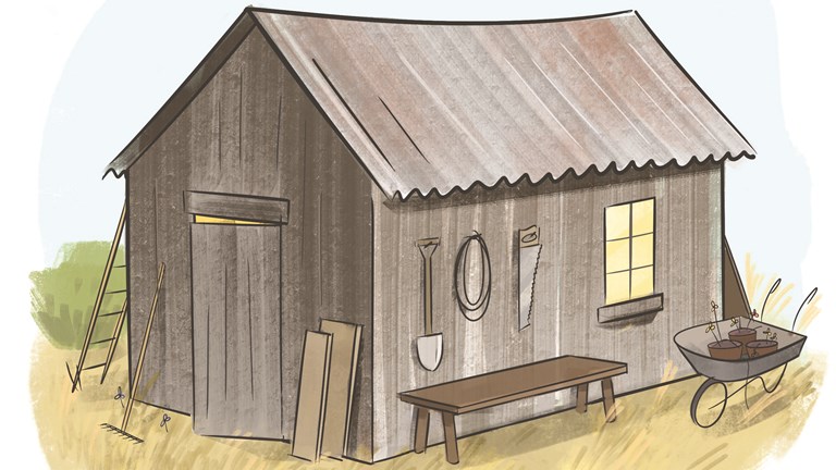 illustration of a shed
