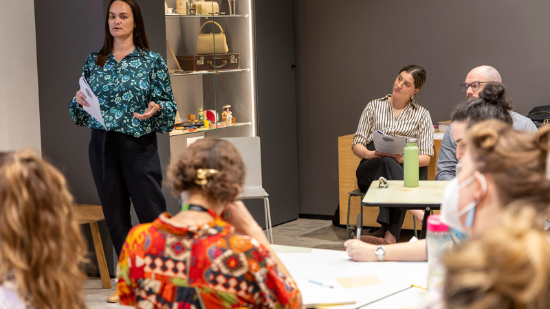 Staff attending the Welcoming Australia training held in the Learning LAB, Melbourne Museum.