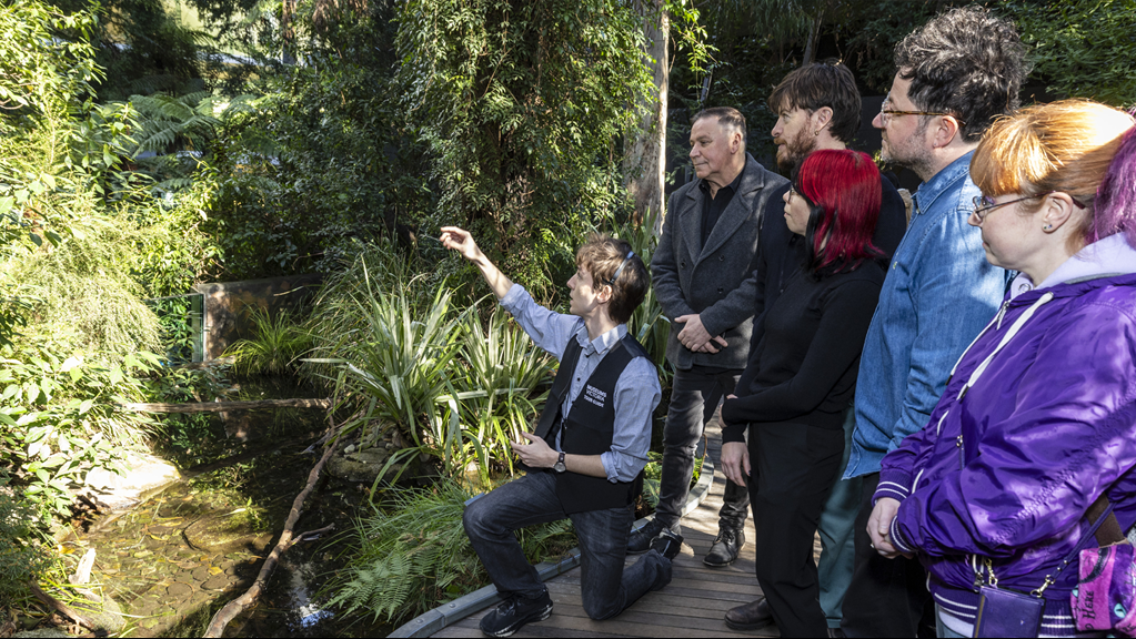 People on a tour of the Forest Gallery.