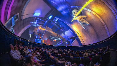 Planetarium audience looking up at the show One Step Beyond.