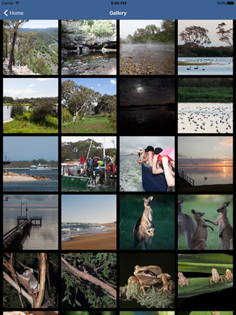 Screen shot from Gippsland Lakes app