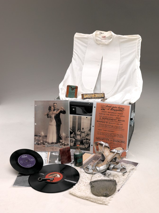 Various objects and props relating to dancing used in outreach programs