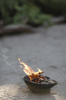 Fire in a small bowl