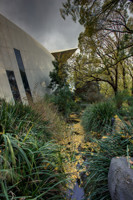 View of water, plants and building