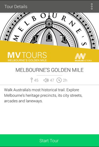 Screenshot of Walk through History app